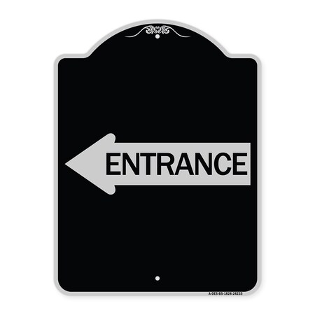 Signmission Left Arrow Entrance Heavy-Gauge Aluminum Architectural Sign, 24" H, BS-1824-24235 A-DES-BS-1824-24235